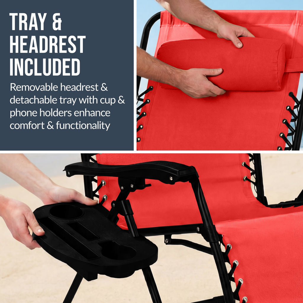Two-Pack Ultra-Wide Adjustable Zero-Gravity Patio Recliners