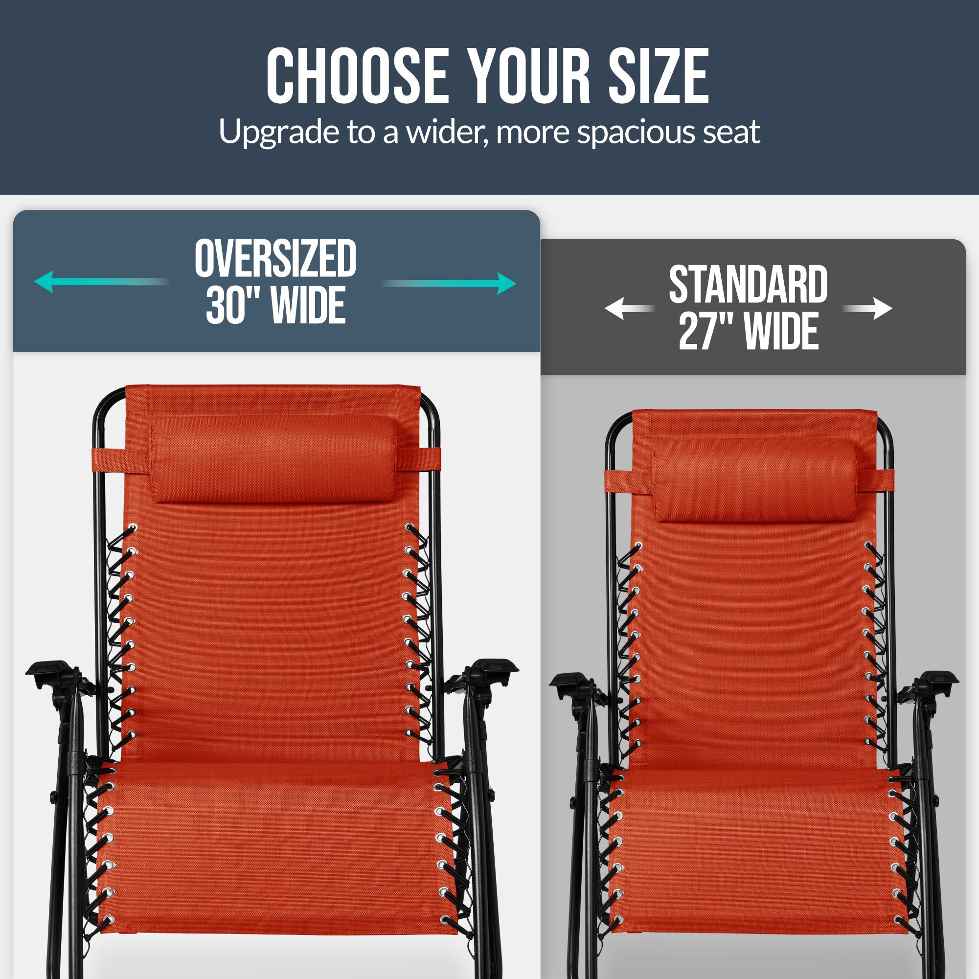 Two-Pack Ultra-Wide Adjustable Zero-Gravity Patio Recliners