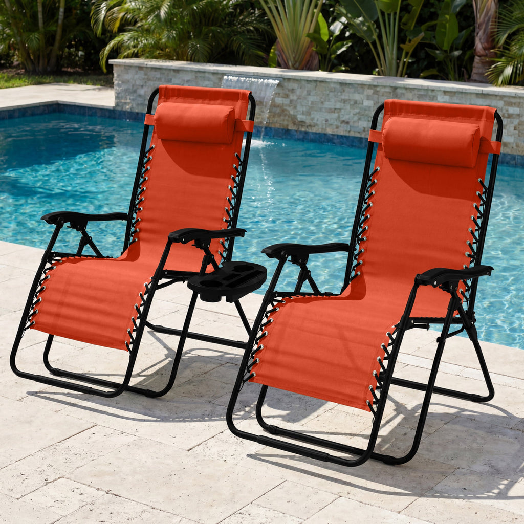 Two-Pack Ultra-Wide Adjustable Zero-Gravity Patio Recliners