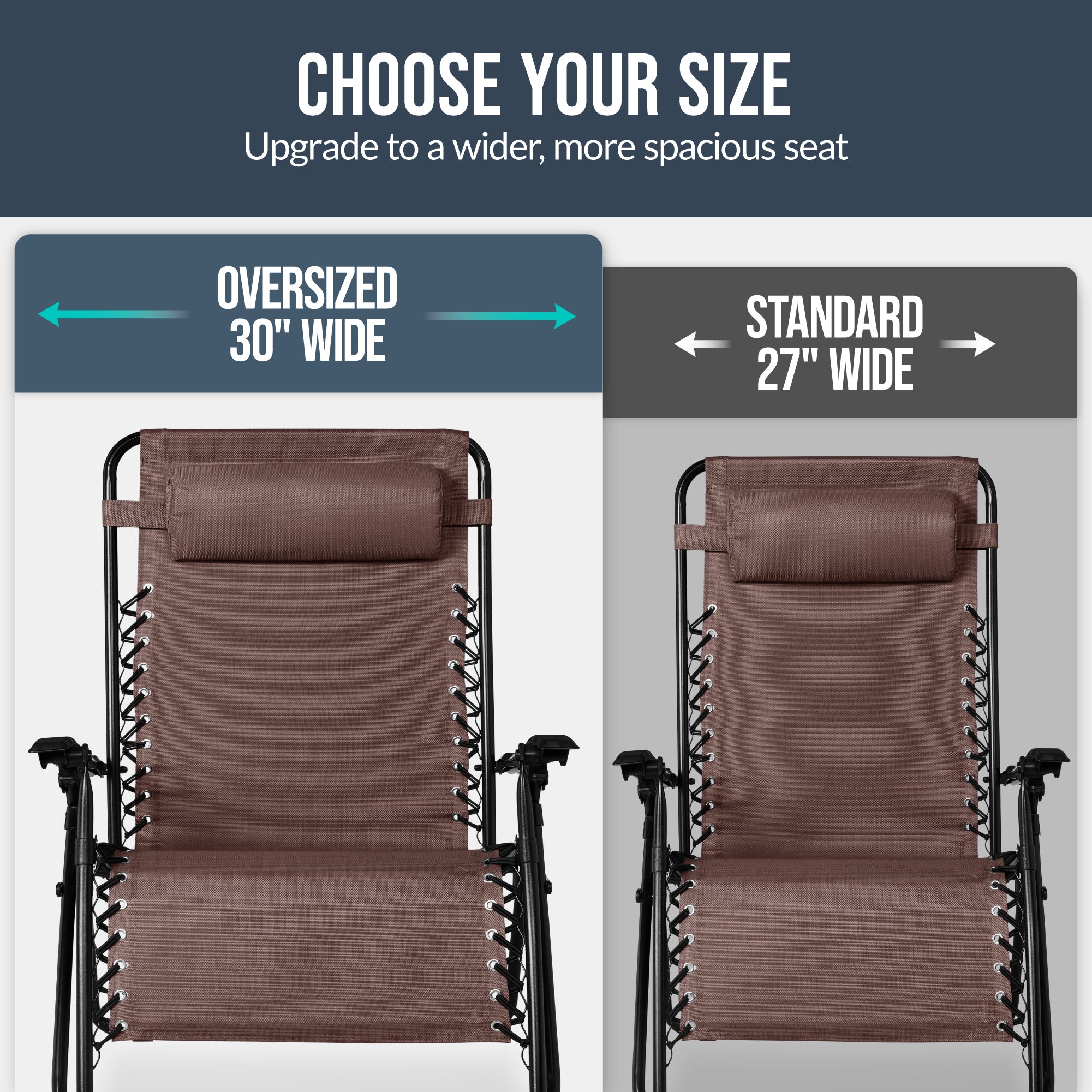 Two-Pack Ultra-Wide Adjustable Zero-Gravity Patio Recliners