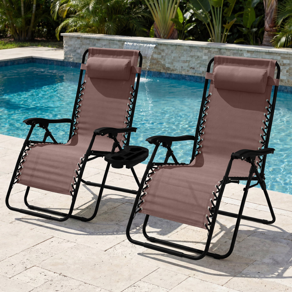 Two-Pack Ultra-Wide Adjustable Zero-Gravity Patio Recliners