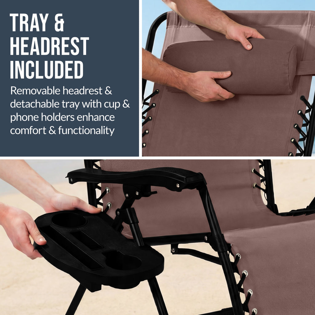 Two-Pack Ultra-Wide Adjustable Zero-Gravity Patio Recliners