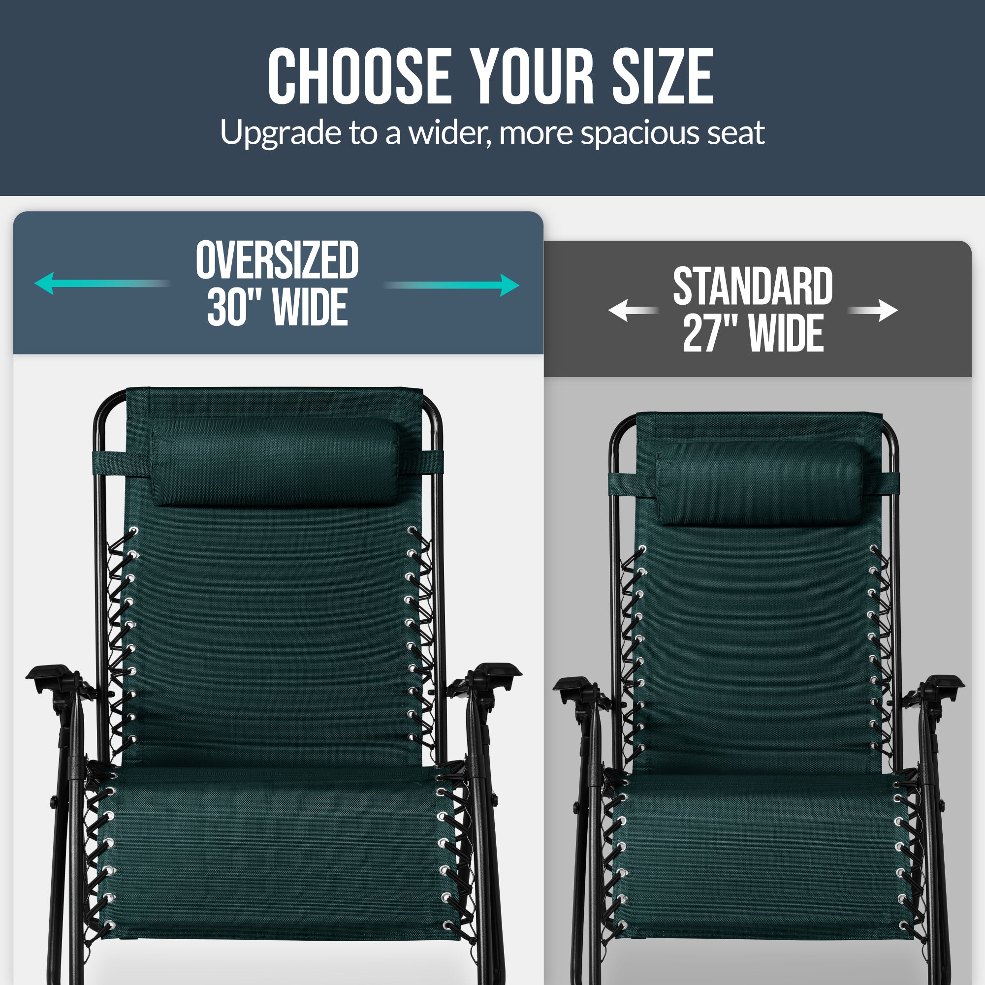Two-Pack Ultra-Wide Adjustable Zero-Gravity Patio Recliners