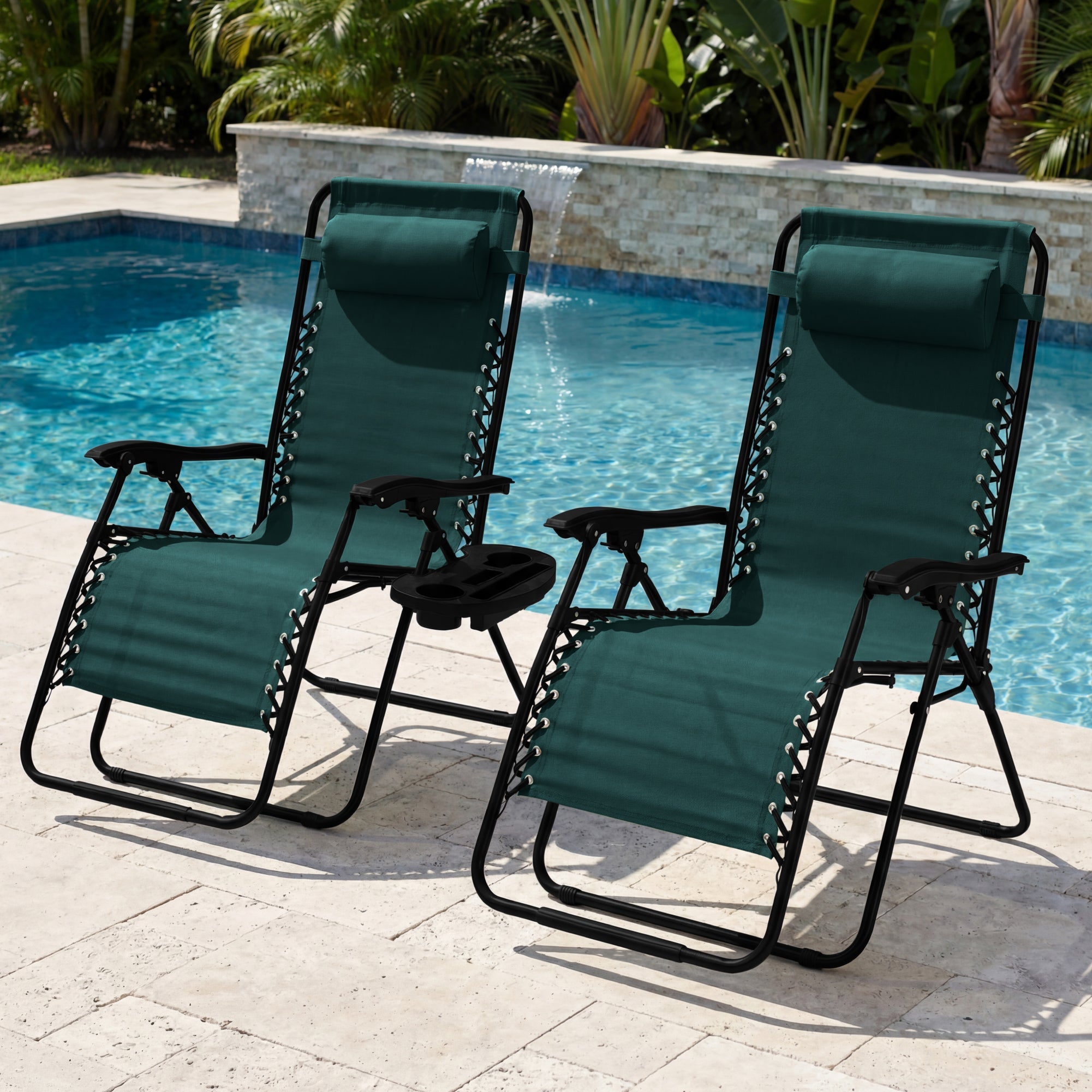 Two-Pack Ultra-Wide Adjustable Zero-Gravity Patio Recliners