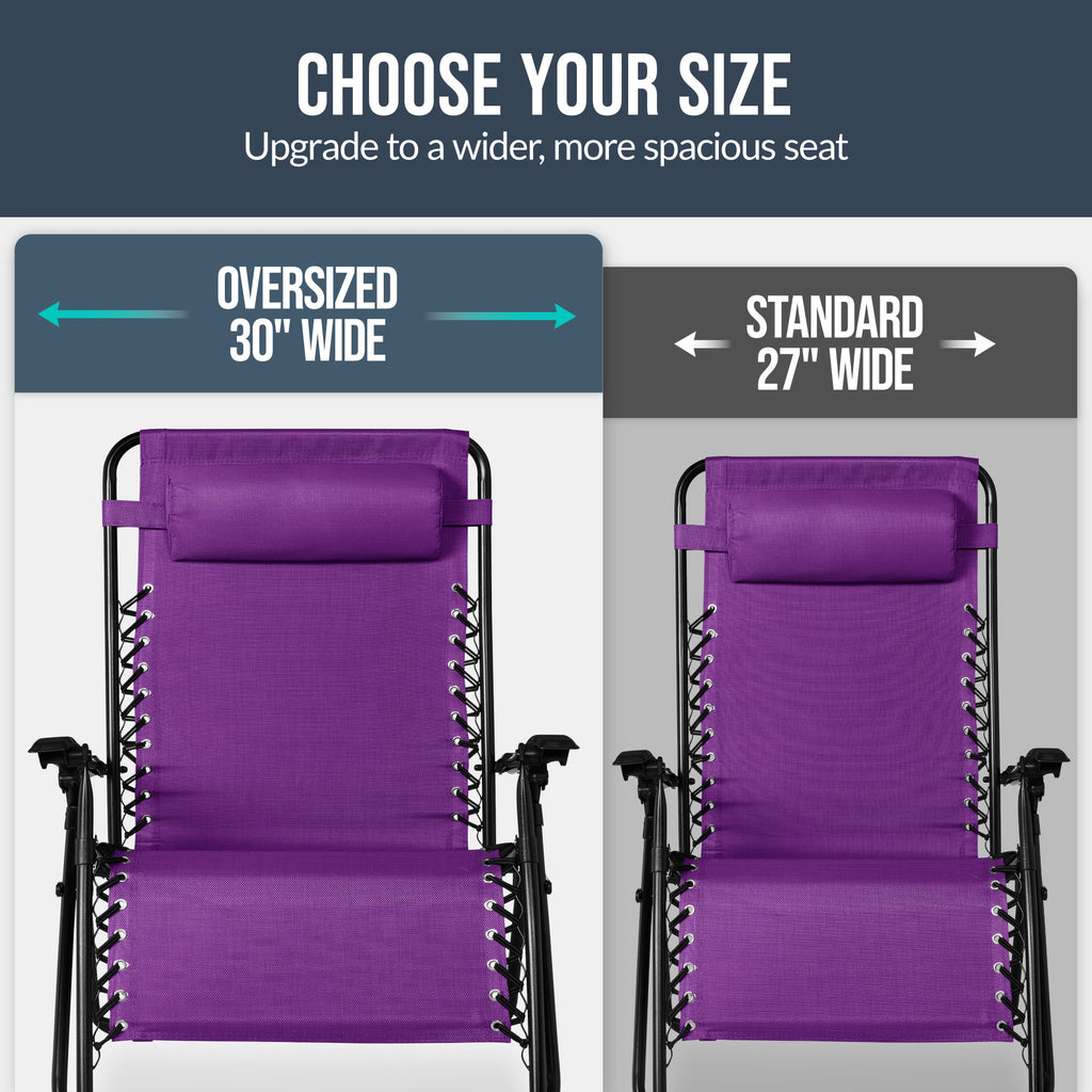 Two-Pack Ultra-Wide Adjustable Zero-Gravity Patio Recliners