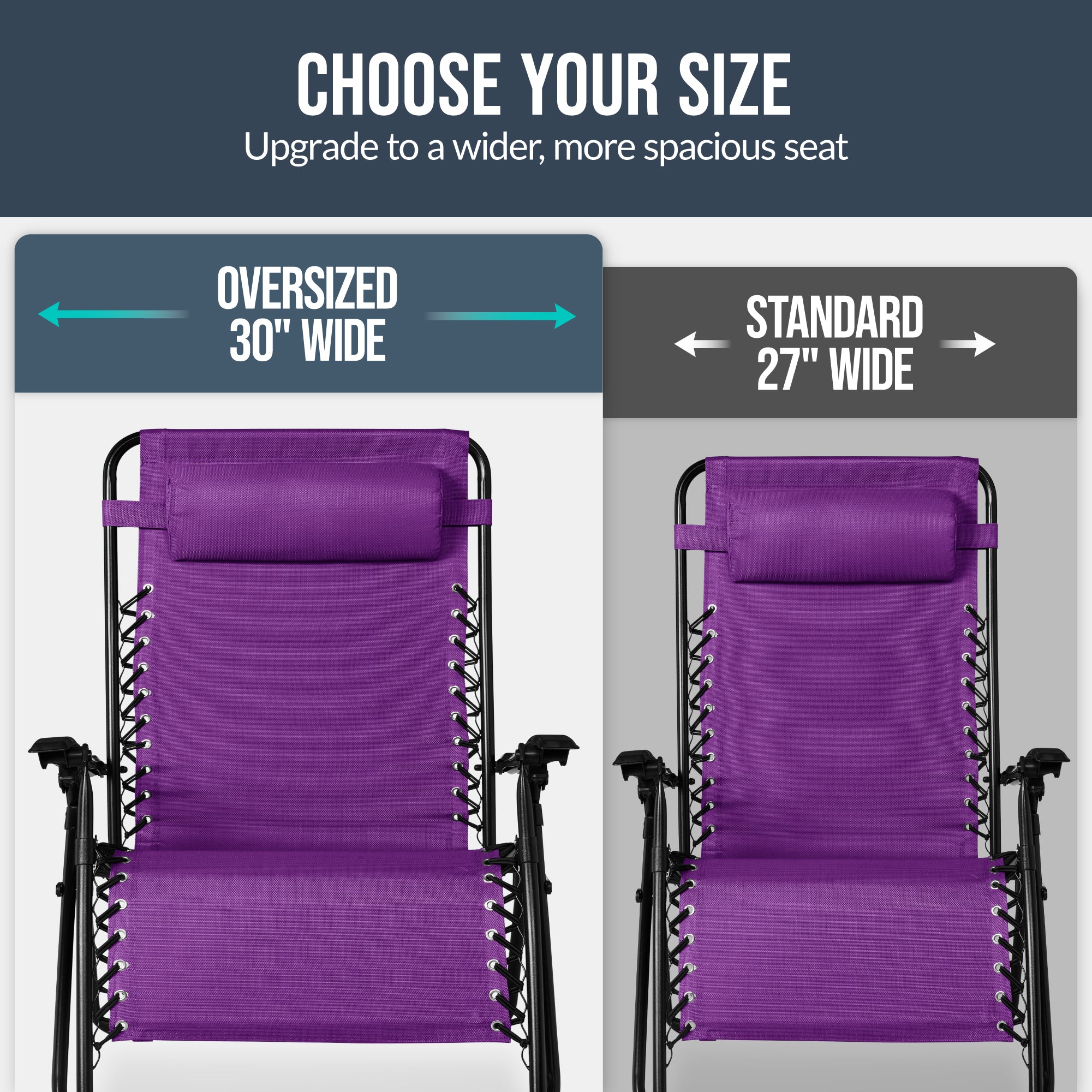 Two-Pack Ultra-Wide Adjustable Zero-Gravity Patio Recliners