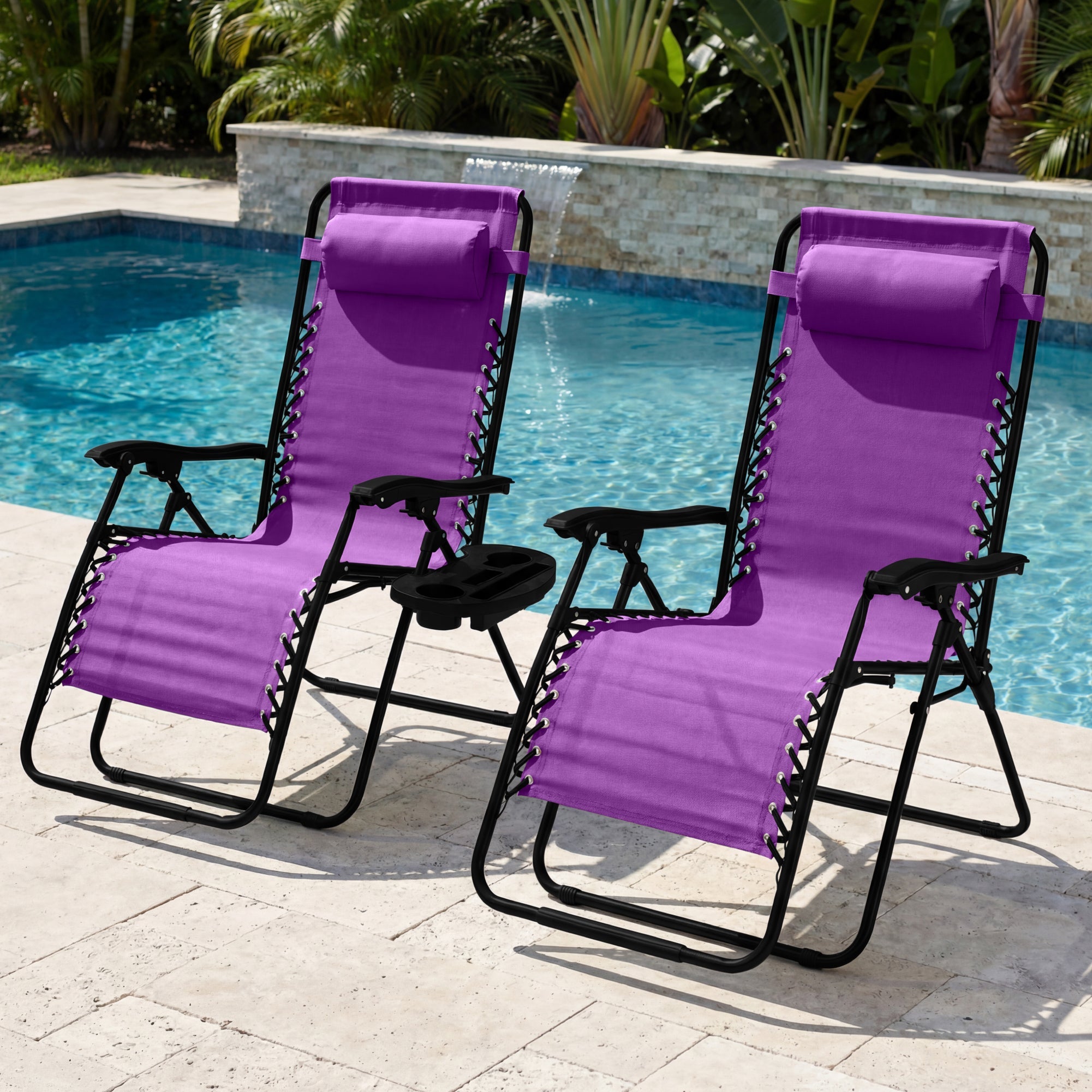 Two-Pack Ultra-Wide Adjustable Zero-Gravity Patio Recliners