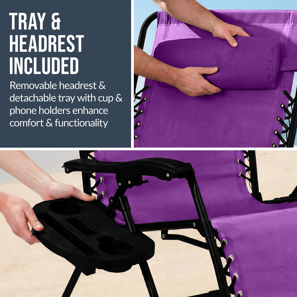 Two-Pack Ultra-Wide Adjustable Zero-Gravity Patio Recliners