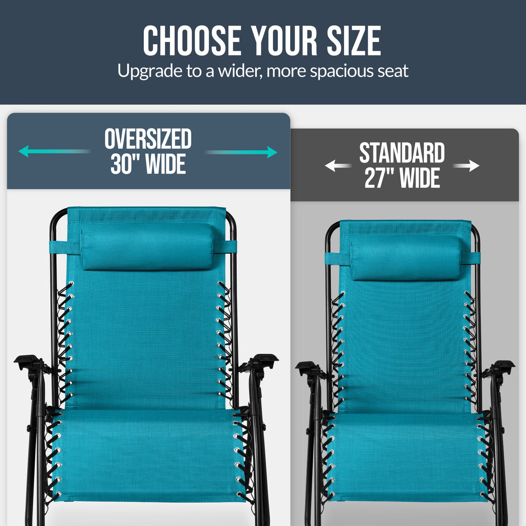 Two-Pack Ultra-Wide Adjustable Zero-Gravity Patio Recliners