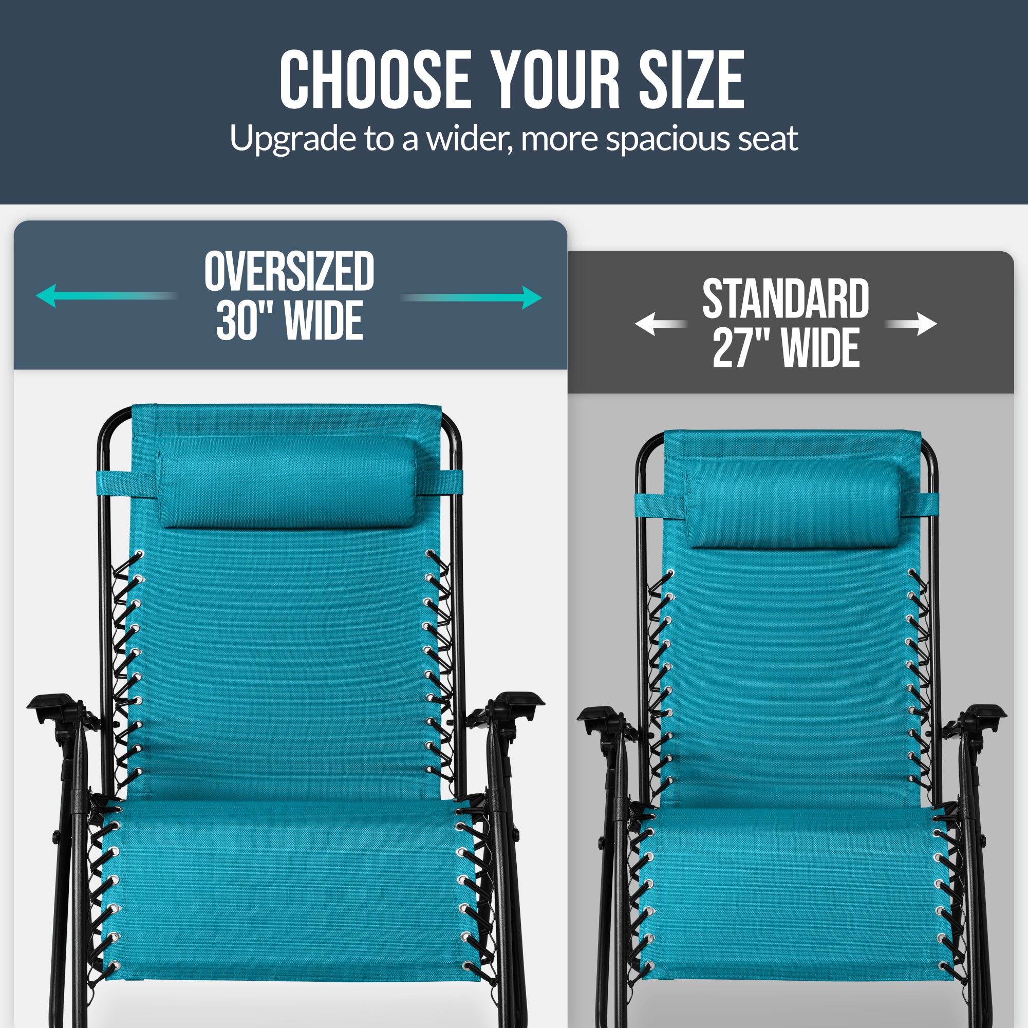 Two-Pack Ultra-Wide Adjustable Zero-Gravity Patio Recliners