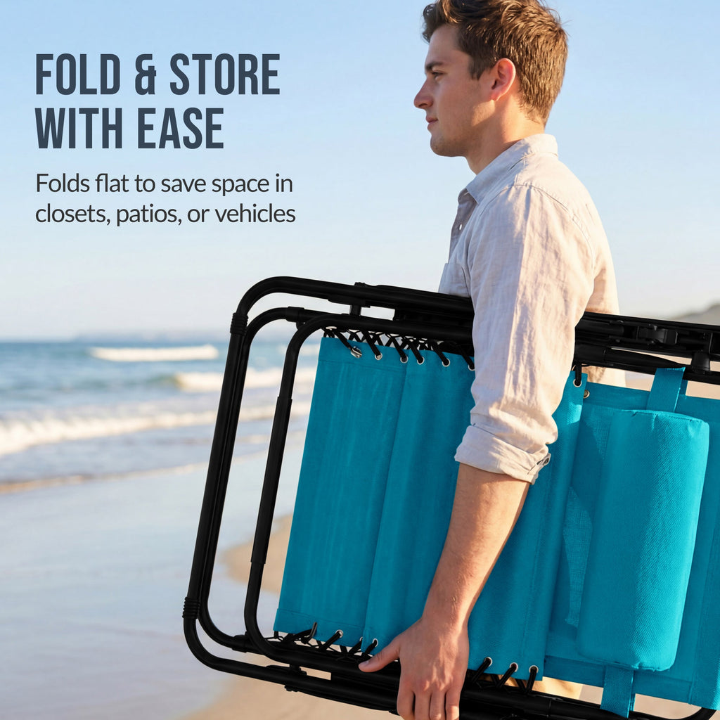Two-Pack Ultra-Wide Adjustable Zero-Gravity Patio Recliners