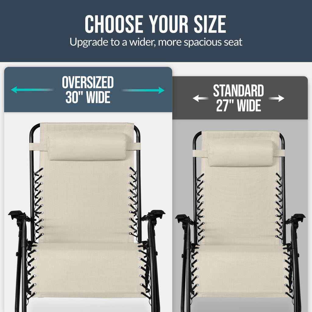 Two-Pack Ultra-Wide Adjustable Zero-Gravity Patio Recliners