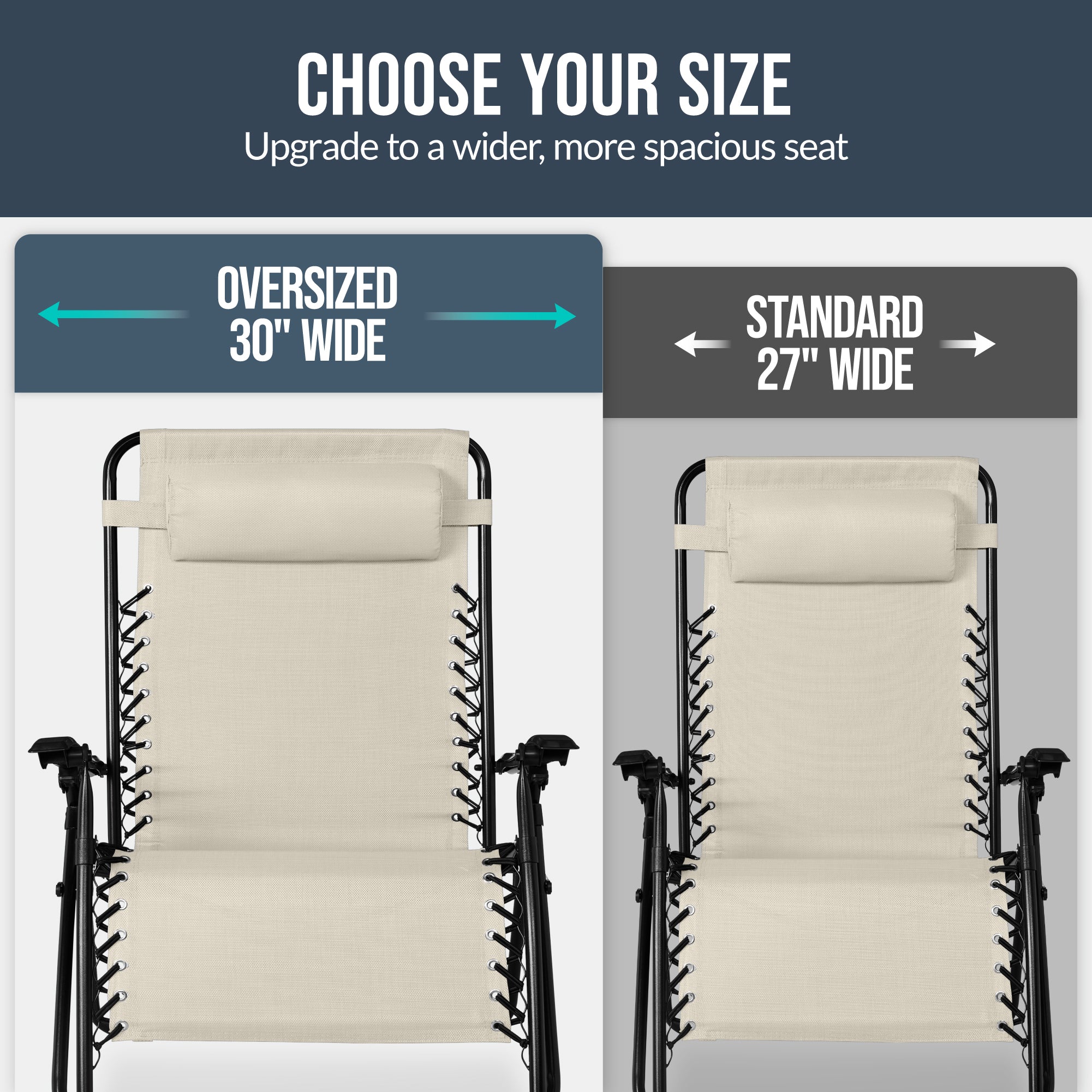 Two-Pack Ultra-Wide Adjustable Zero-Gravity Patio Recliners