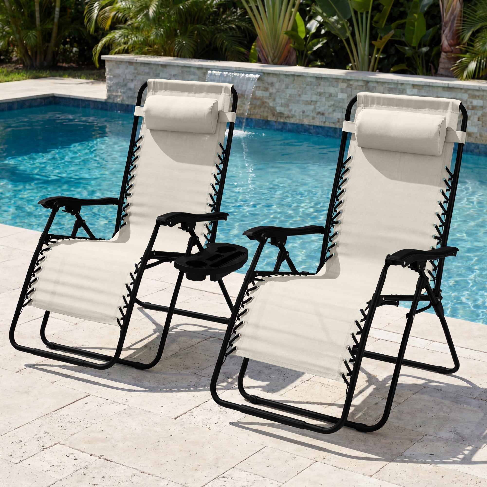 Two-Pack Ultra-Wide Adjustable Zero-Gravity Patio Recliners