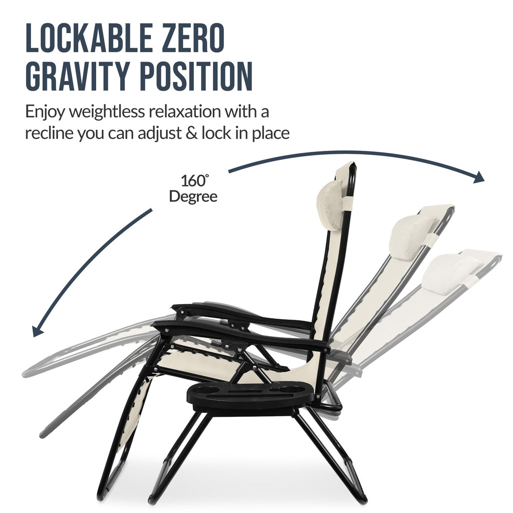 Two-Pack Ultra-Wide Adjustable Zero-Gravity Patio Recliners