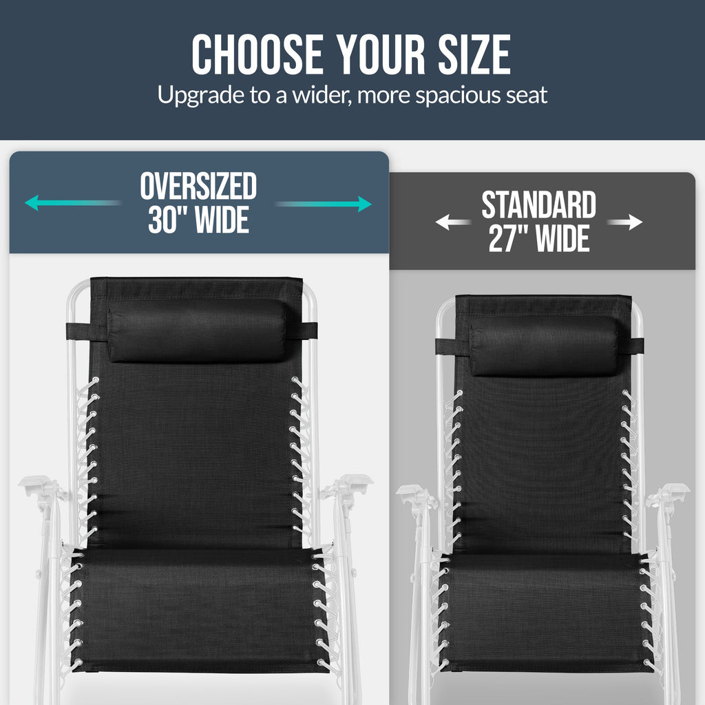 Two-Pack Ultra-Wide Adjustable Zero-Gravity Patio Recliners