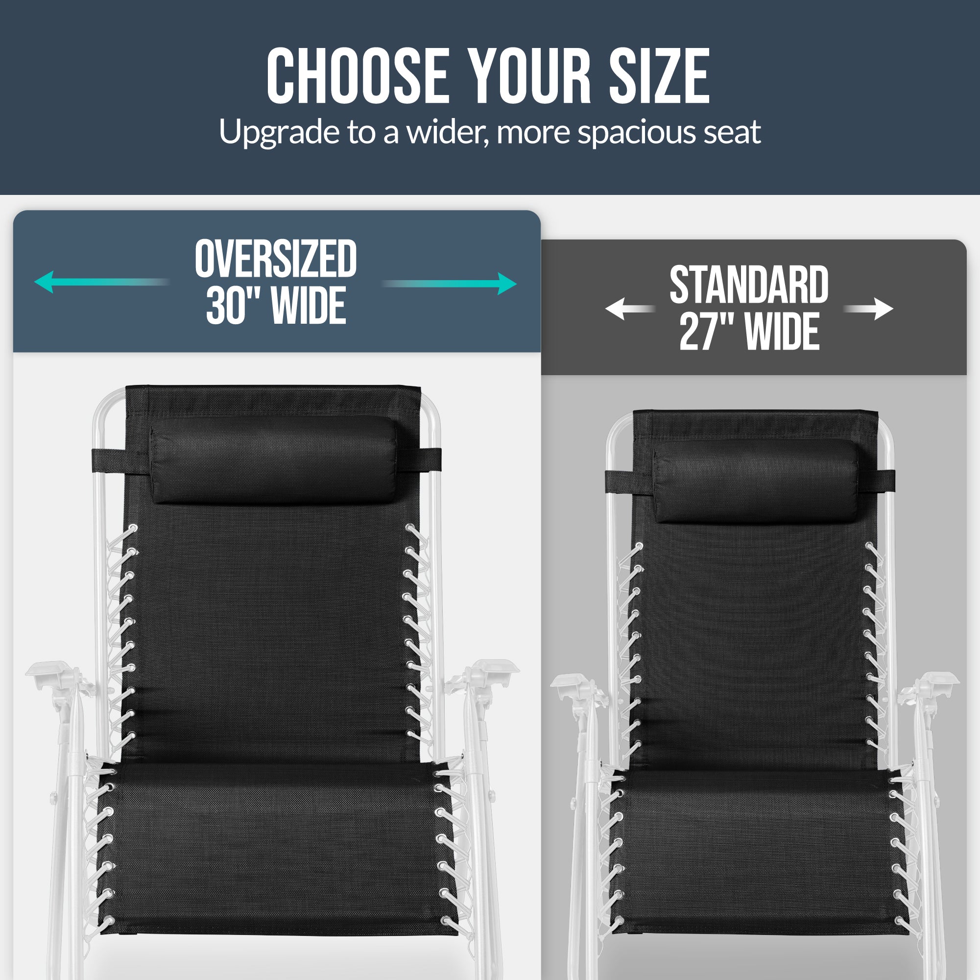 Two-Pack Ultra-Wide Adjustable Zero-Gravity Patio Recliners