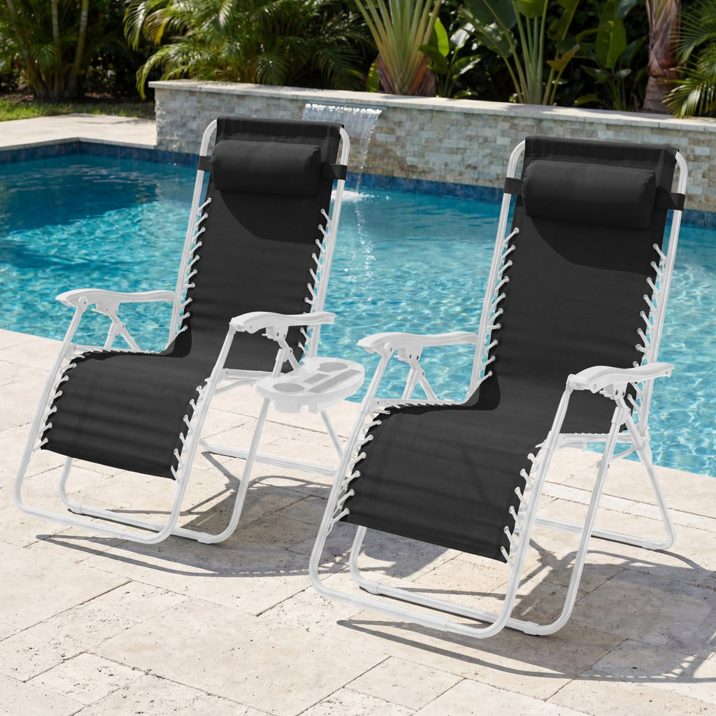 Two-Pack Ultra-Wide Adjustable Zero-Gravity Patio Recliners