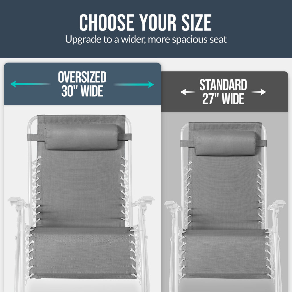 Two-Pack Ultra-Wide Adjustable Zero-Gravity Patio Recliners