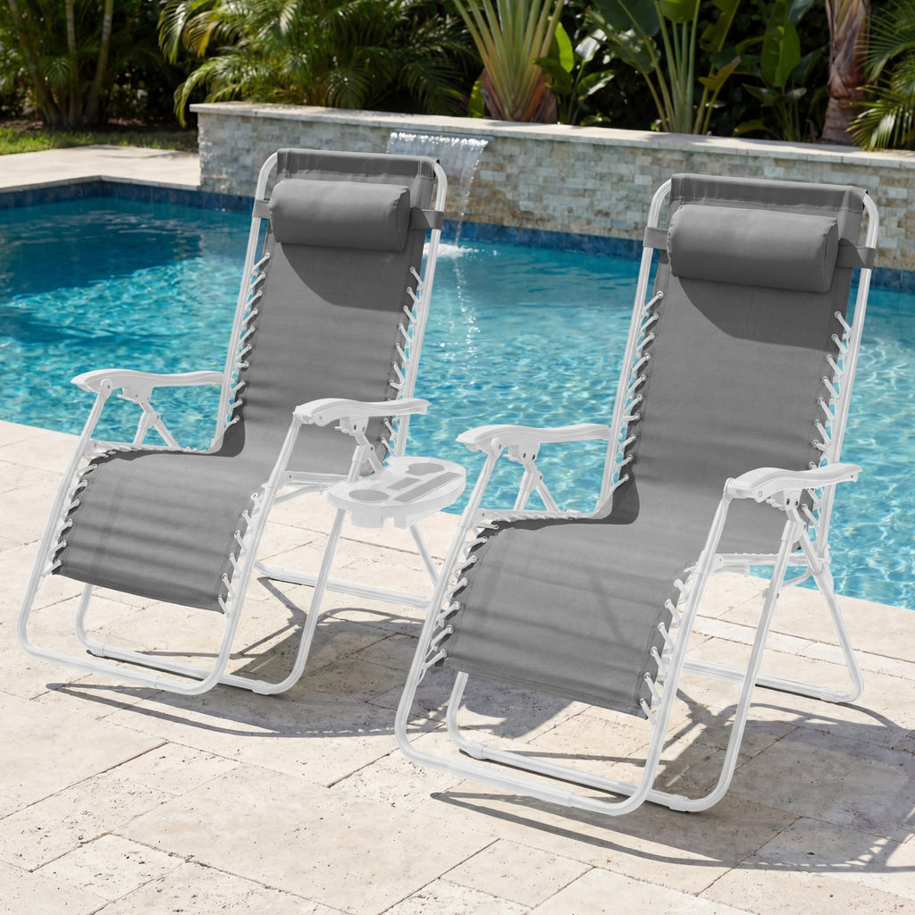 Two-Pack Ultra-Wide Adjustable Zero-Gravity Patio Recliners