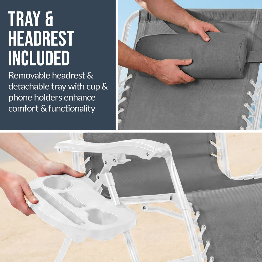 Two-Pack Ultra-Wide Adjustable Zero-Gravity Patio Recliners