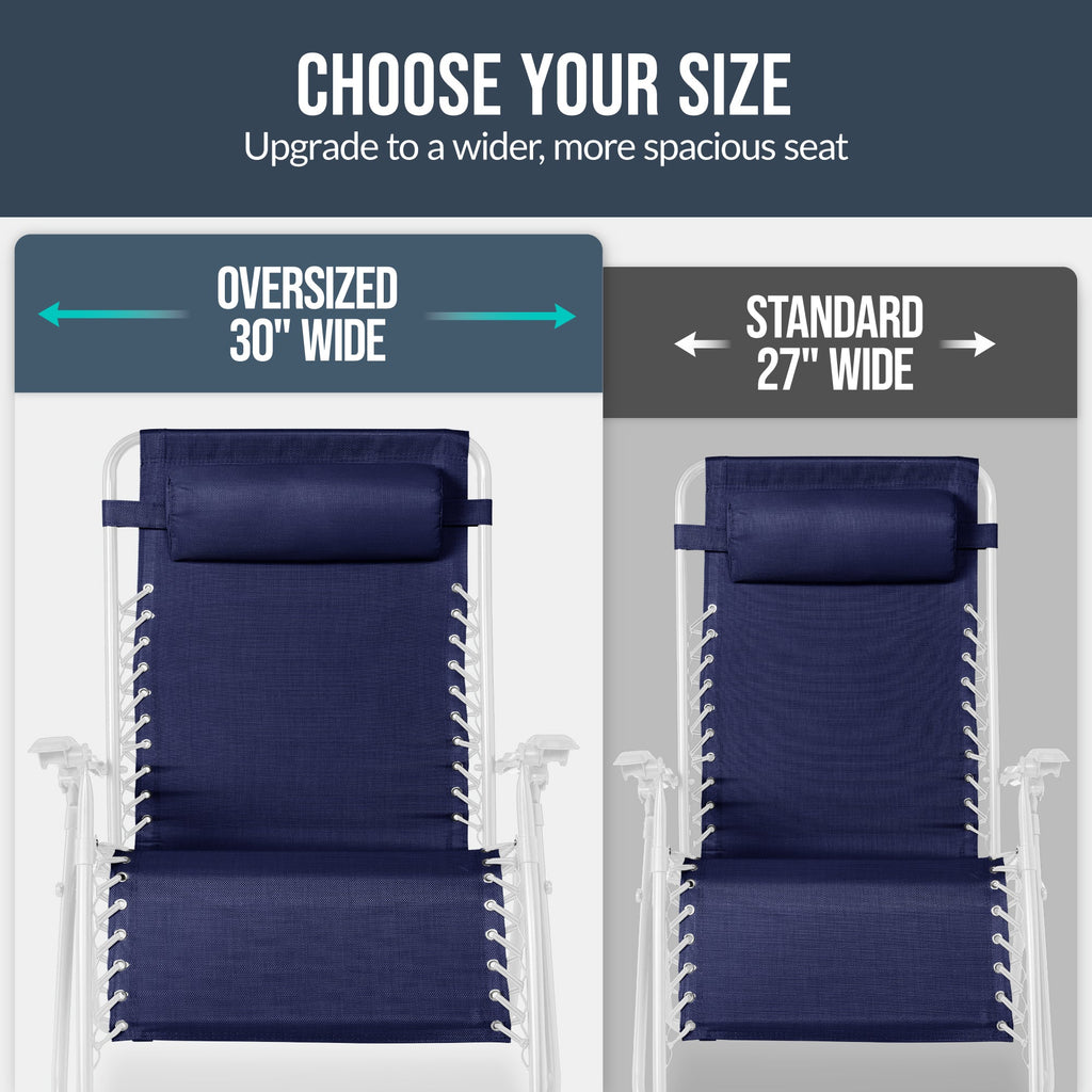 Two-Pack Ultra-Wide Adjustable Zero-Gravity Patio Recliners