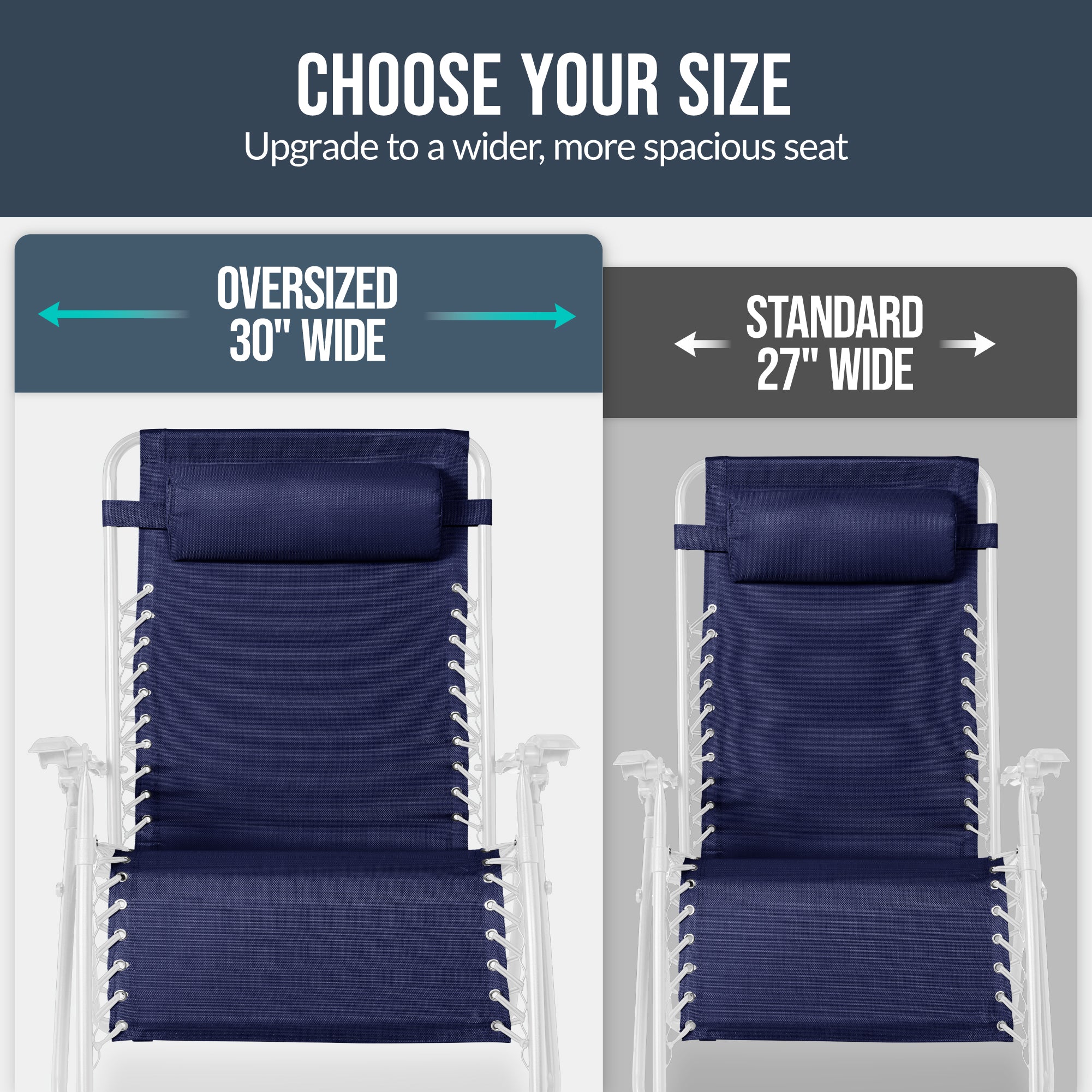 Two-Pack Ultra-Wide Adjustable Zero-Gravity Patio Recliners