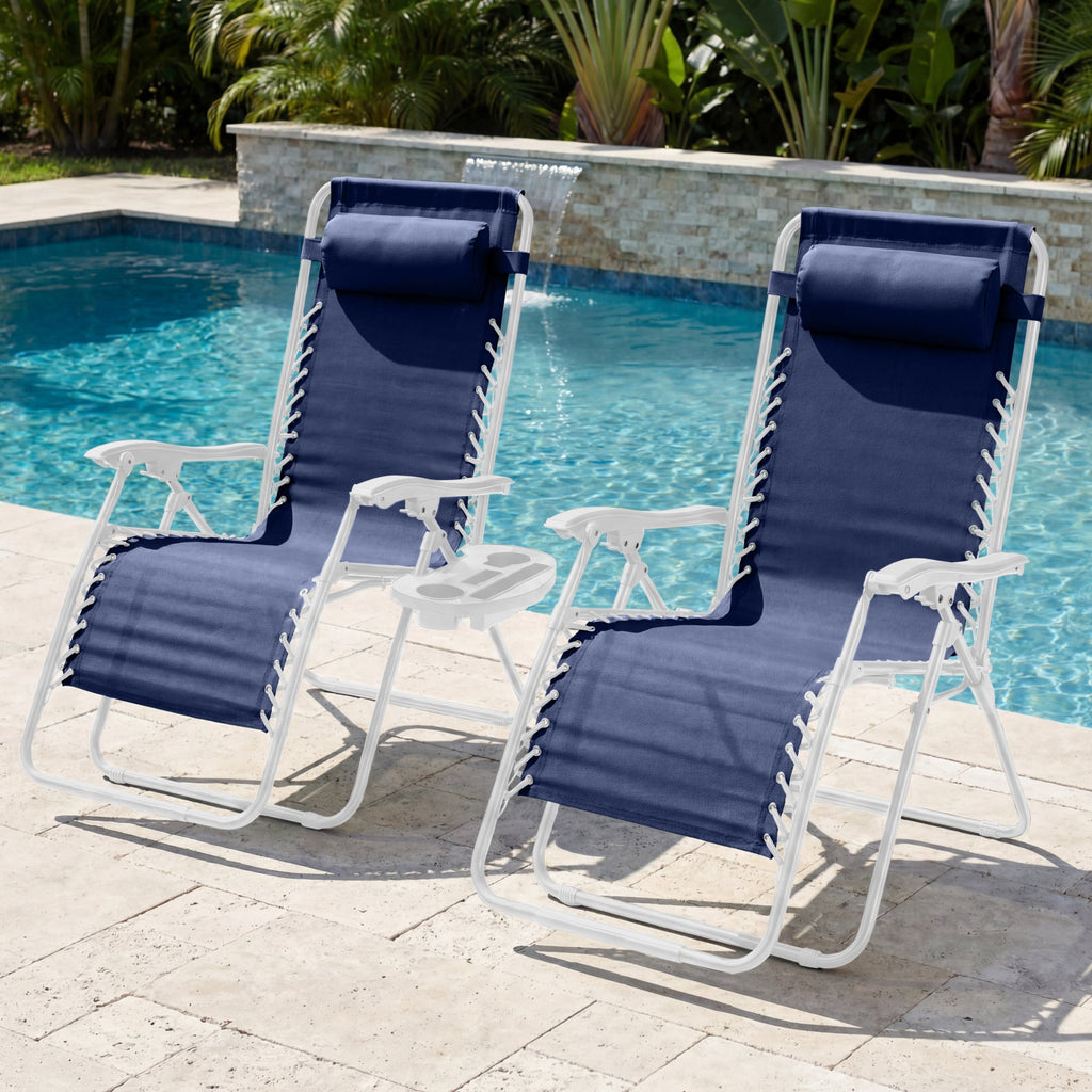 Two-Pack Ultra-Wide Adjustable Zero-Gravity Patio Recliners