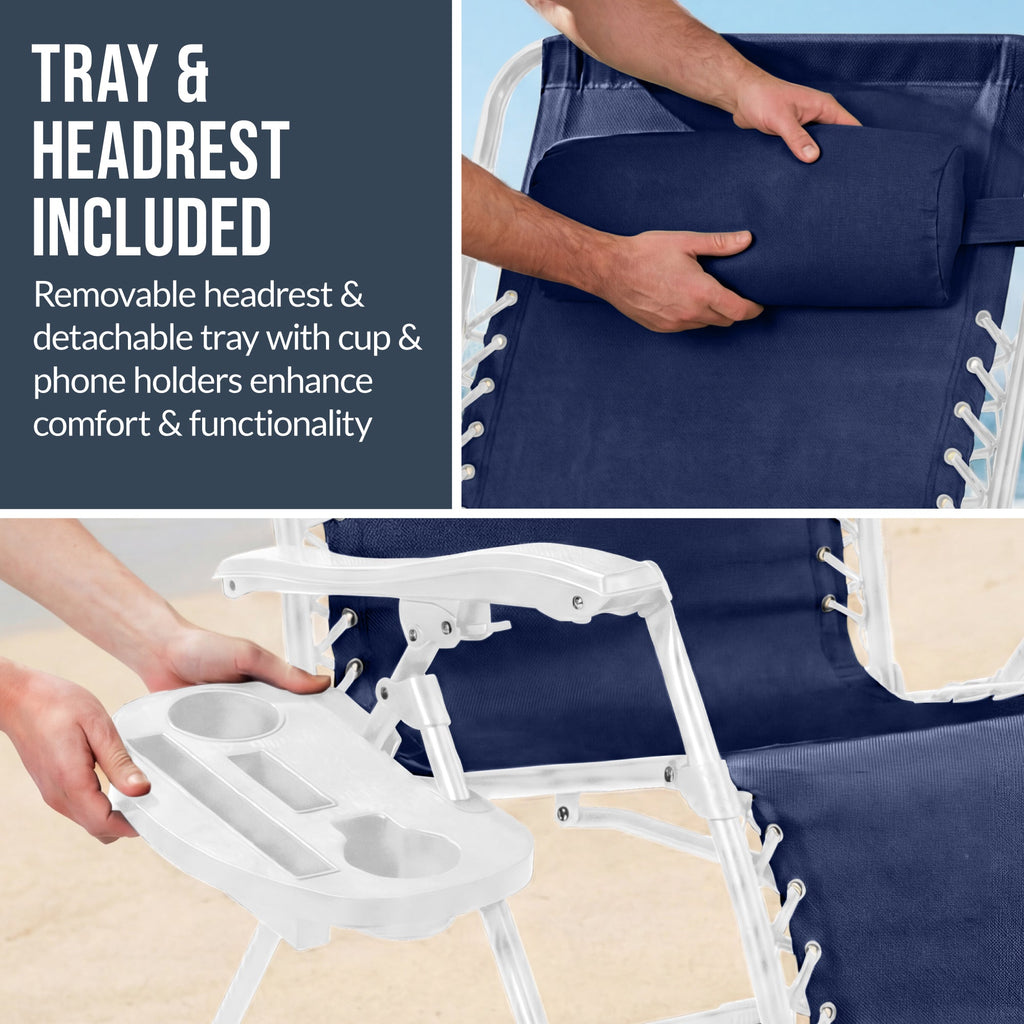 Two-Pack Ultra-Wide Adjustable Zero-Gravity Patio Recliners