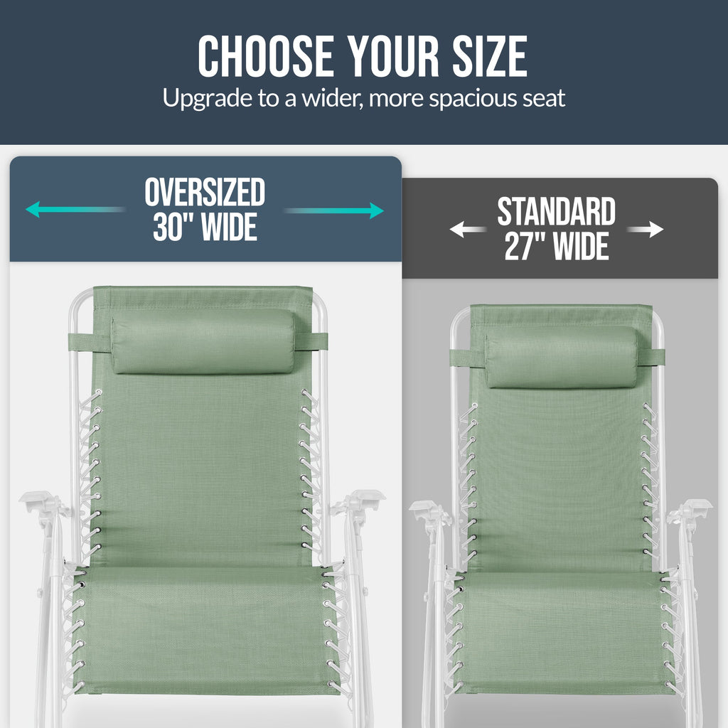 Two-Pack Ultra-Wide Adjustable Zero-Gravity Patio Recliners