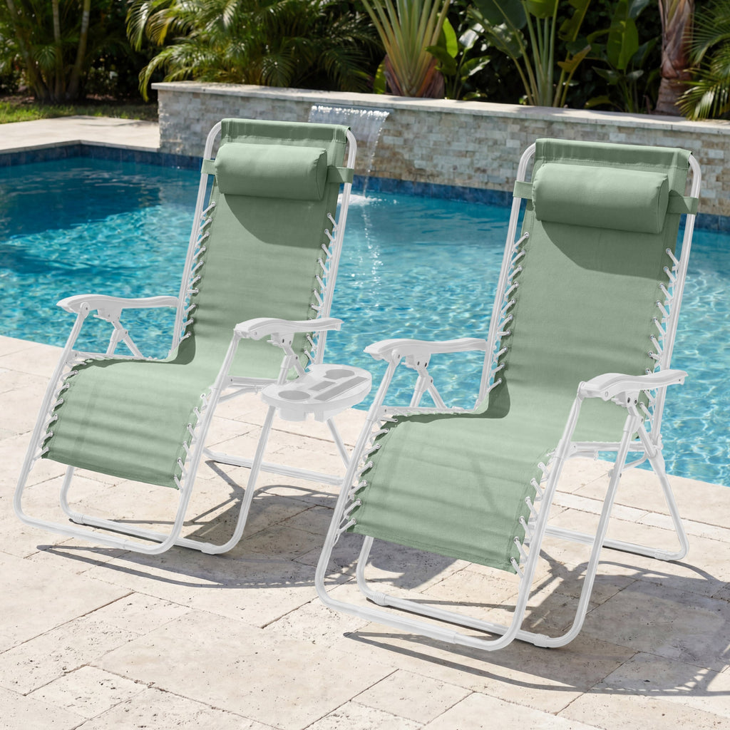 Two-Pack Ultra-Wide Adjustable Zero-Gravity Patio Recliners