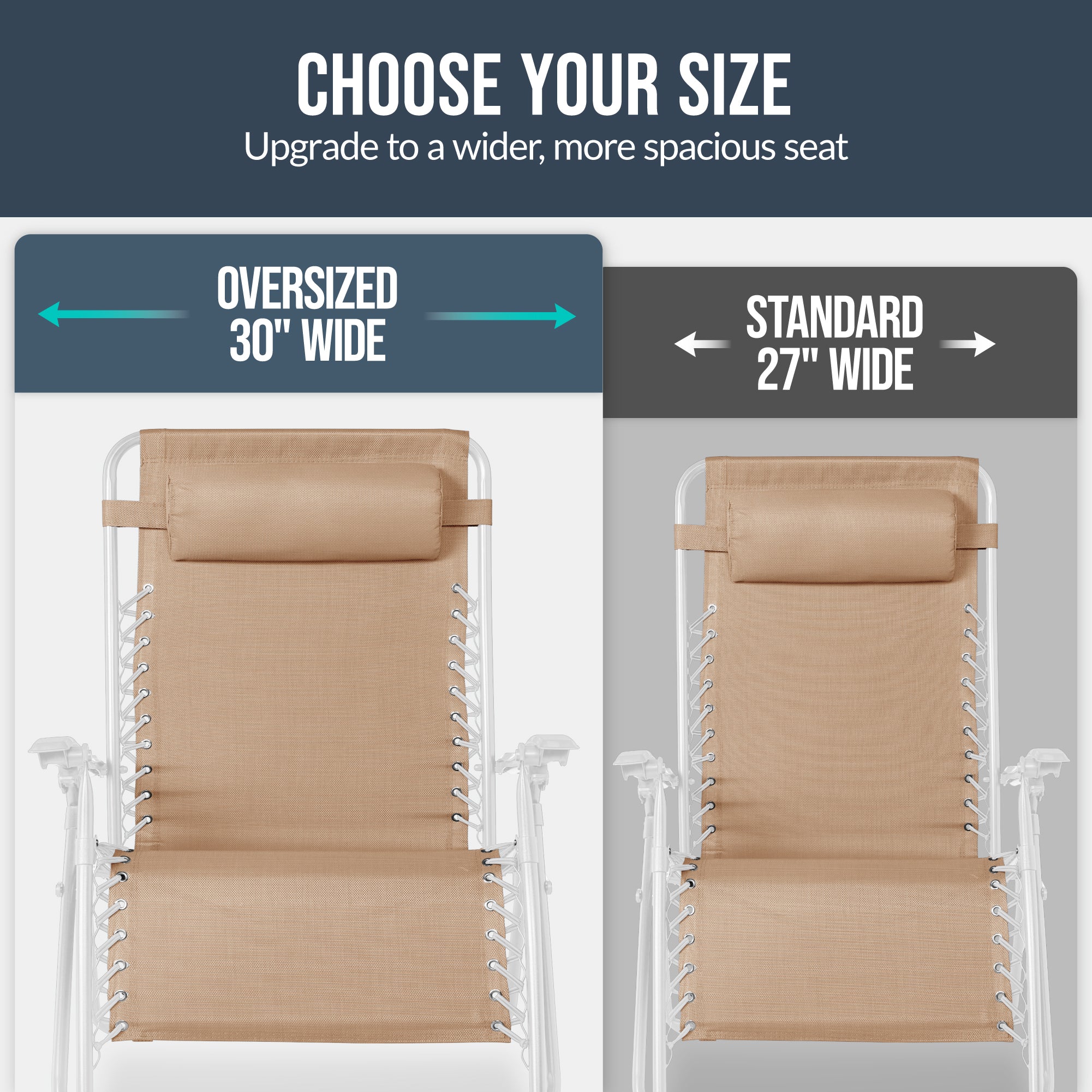 Two-Pack Ultra-Wide Adjustable Zero-Gravity Patio Recliners