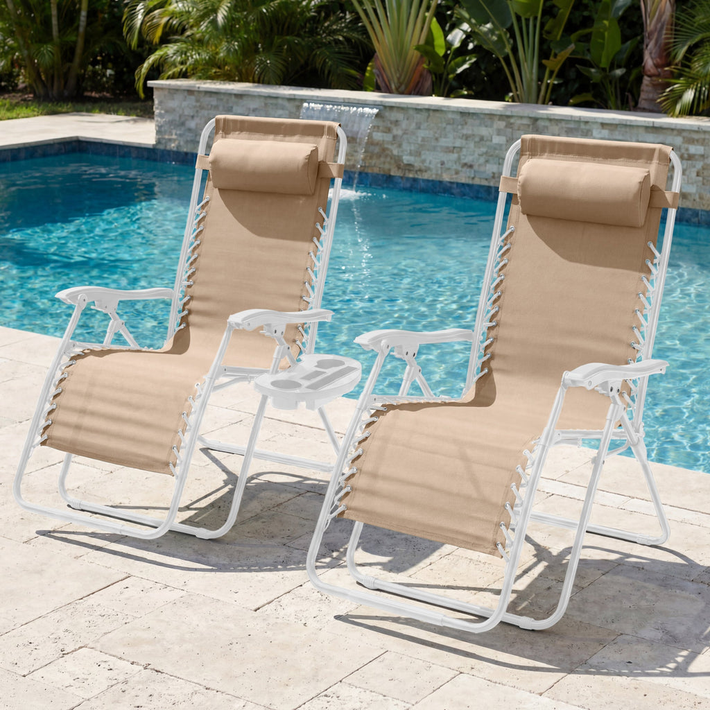 Two-Pack Ultra-Wide Adjustable Zero-Gravity Patio Recliners
