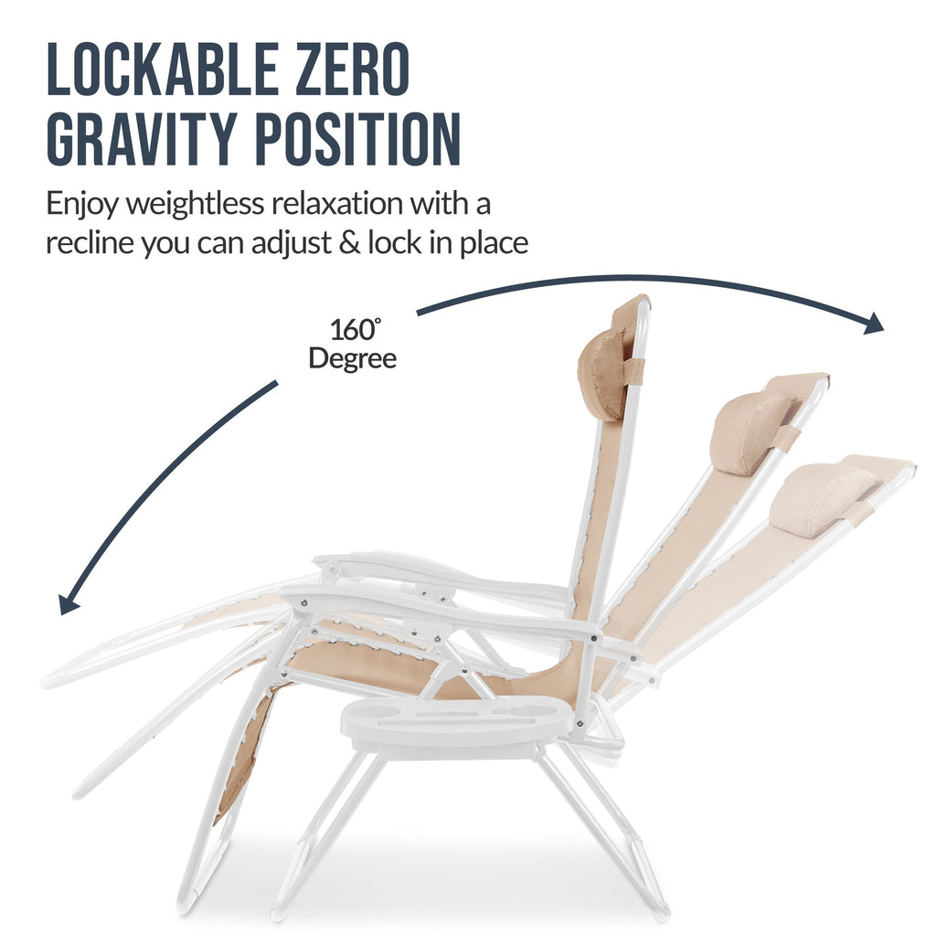 Two-Pack Ultra-Wide Adjustable Zero-Gravity Patio Recliners