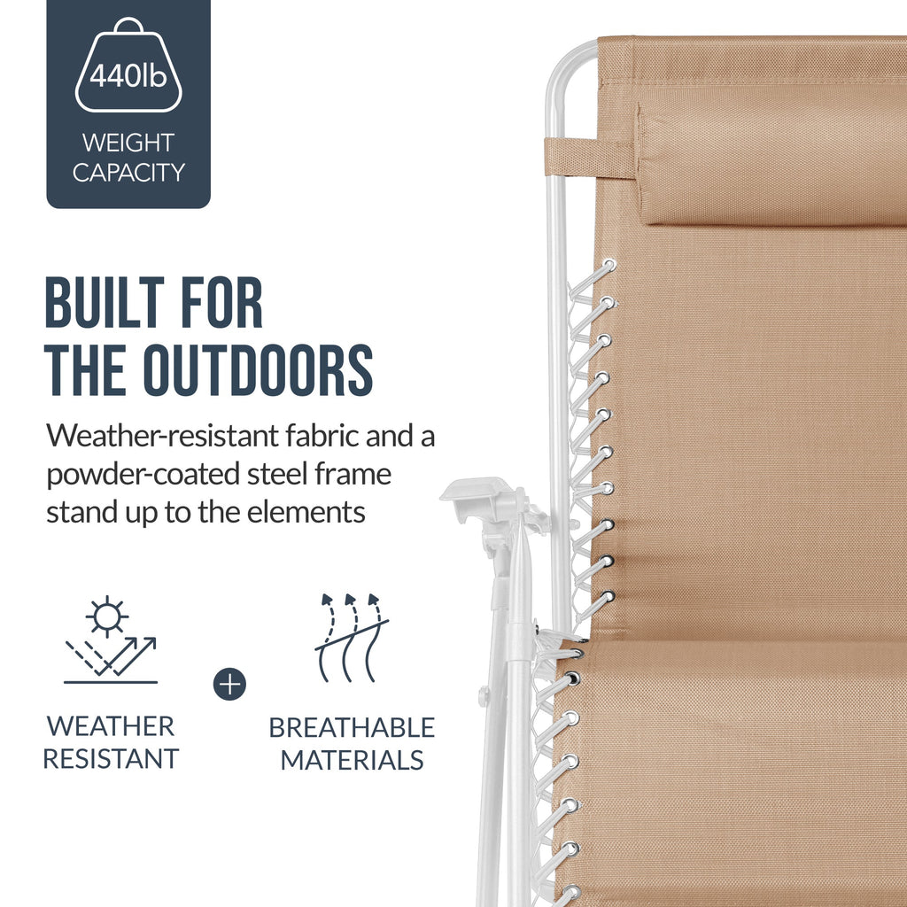 Two-Pack Ultra-Wide Adjustable Zero-Gravity Patio Recliners