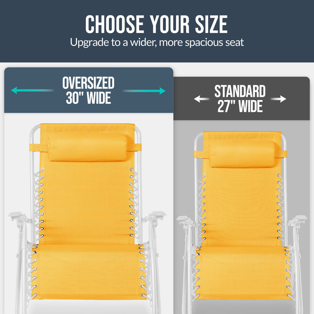 Two-Pack Ultra-Wide Adjustable Zero-Gravity Patio Recliners
