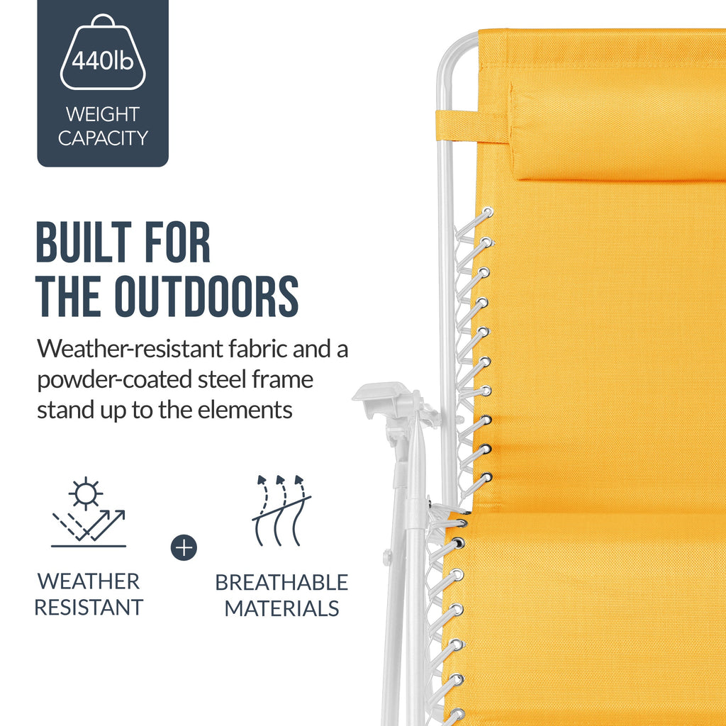 Two-Pack Ultra-Wide Adjustable Zero-Gravity Patio Recliners