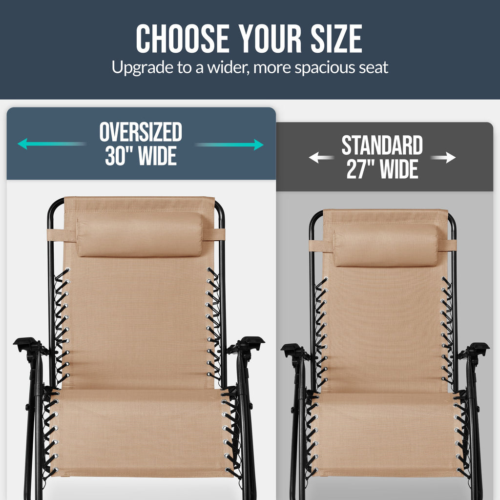 Two-Pack Ultra-Wide Adjustable Zero-Gravity Patio Recliners