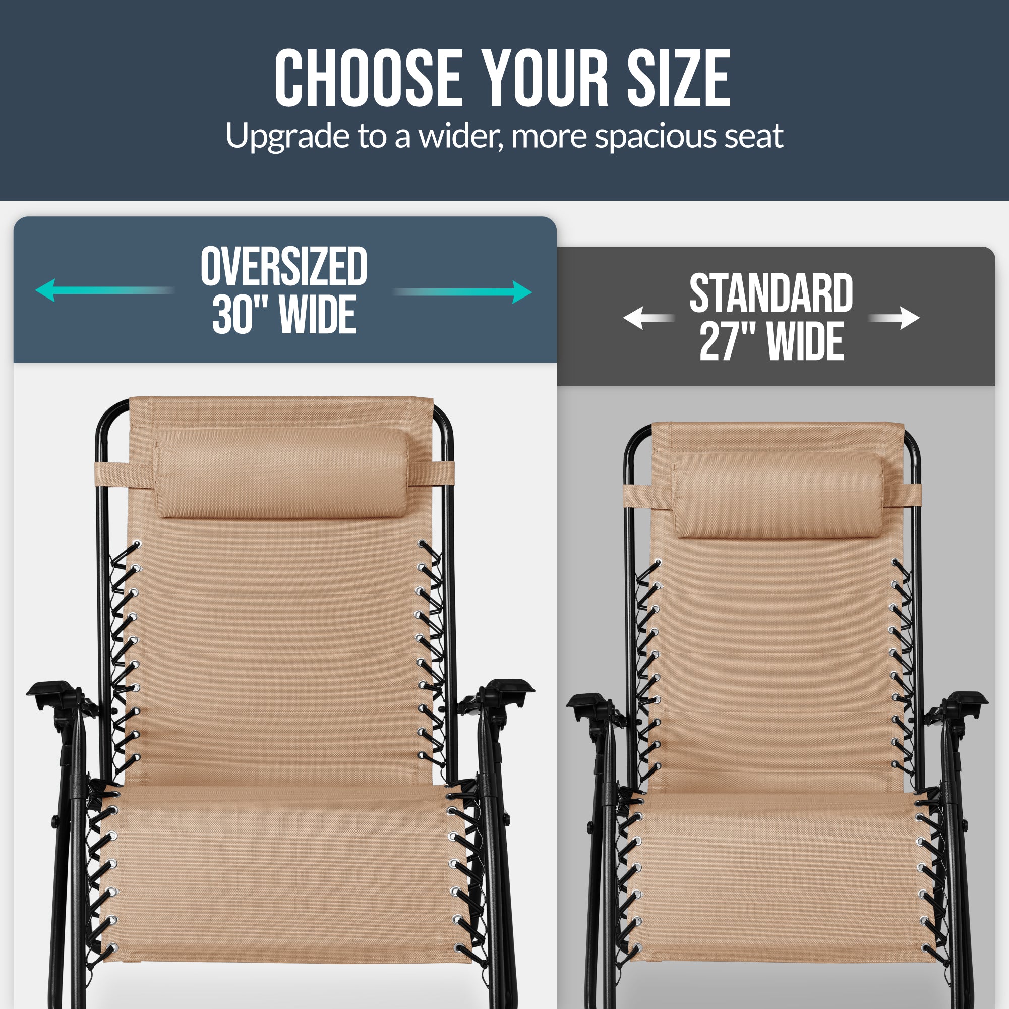 Two-Pack Ultra-Wide Adjustable Zero-Gravity Patio Recliners