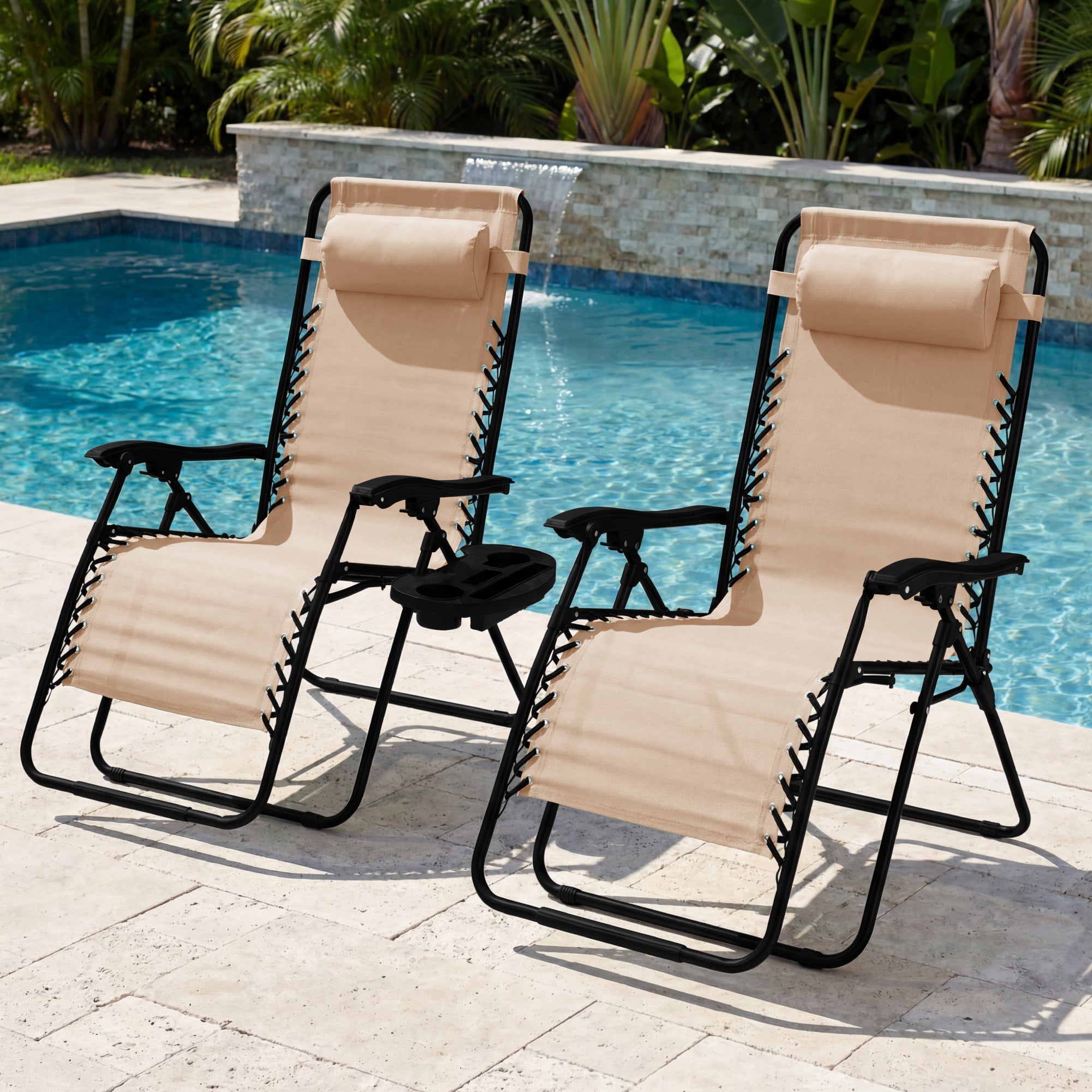 Two-Pack Ultra-Wide Adjustable Zero-Gravity Patio Recliners