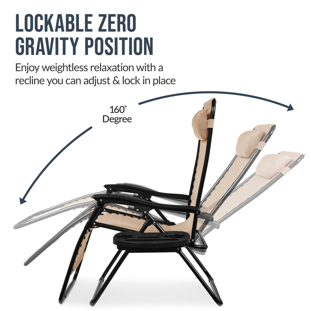 Two-Pack Ultra-Wide Adjustable Zero-Gravity Patio Recliners