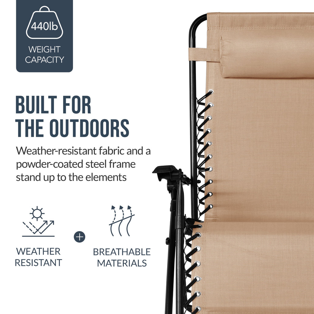 Two-Pack Ultra-Wide Adjustable Zero-Gravity Patio Recliners
