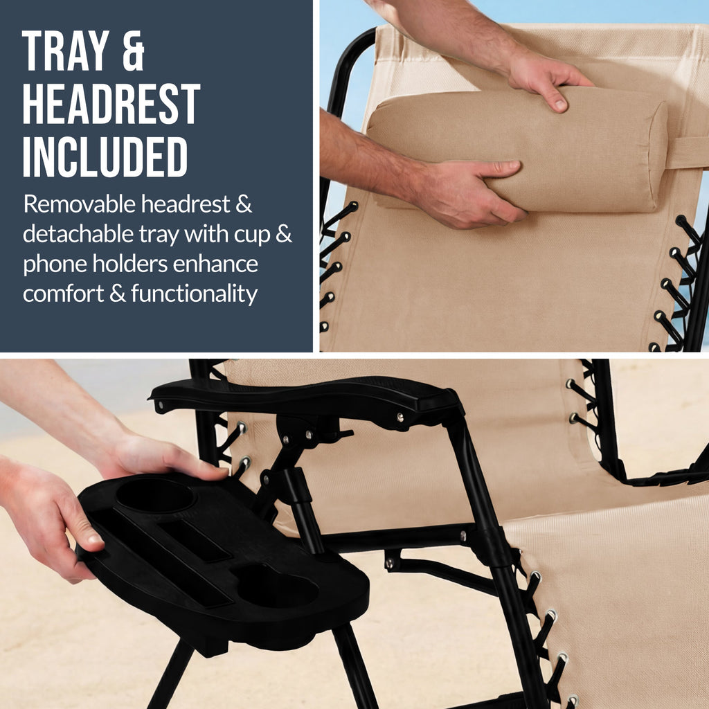 Two-Pack Ultra-Wide Adjustable Zero-Gravity Patio Recliners