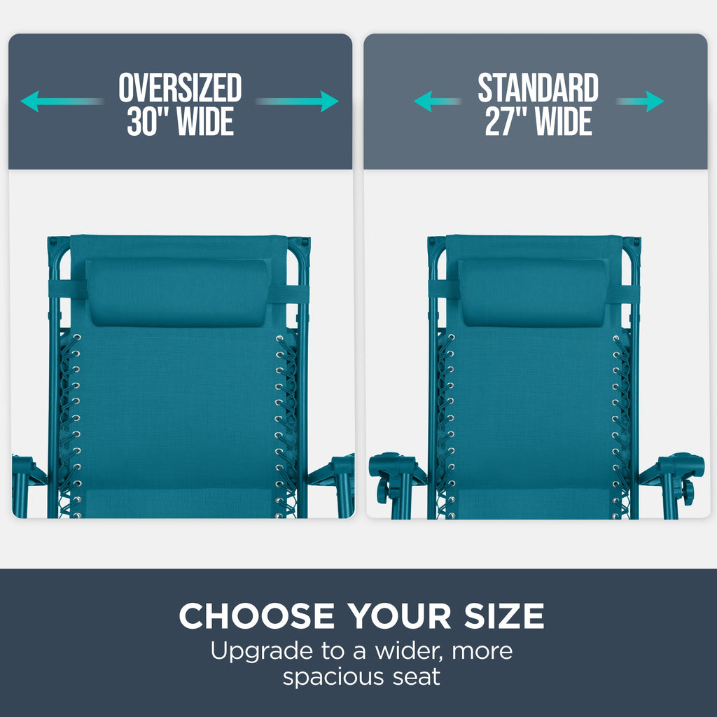 30-Inch Wide Folding Zero-Gravity Patio Lounge Chair with Adjustable Canopy Shade