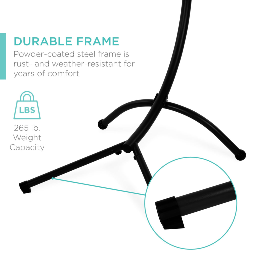 Curved Hanging Chaise with Canopy (Optional LED Light)