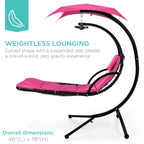 Curved Hanging Chaise with Canopy (Optional LED Light)