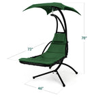 Curved Hanging Chaise with Canopy (Optional LED Light)