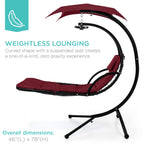 Curved Hanging Chaise with Canopy (Optional LED Light)