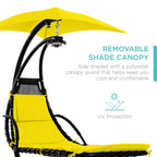 Curved Hanging Chaise with Canopy (Optional LED Light)