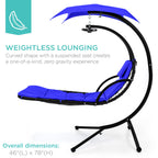 Curved Hanging Chaise with Canopy (Optional LED Light)